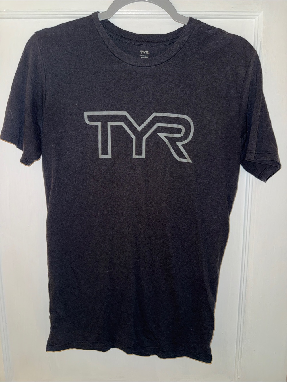 TYR Black Tee with Gray Logo